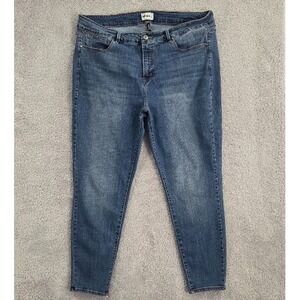 Rebel Wilson x Angels The Pin Up Skinny Jeans Women's 20W Blue High Rise Stretch